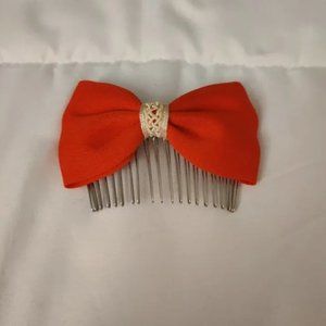 Peach Pink Bowtie Hairpin